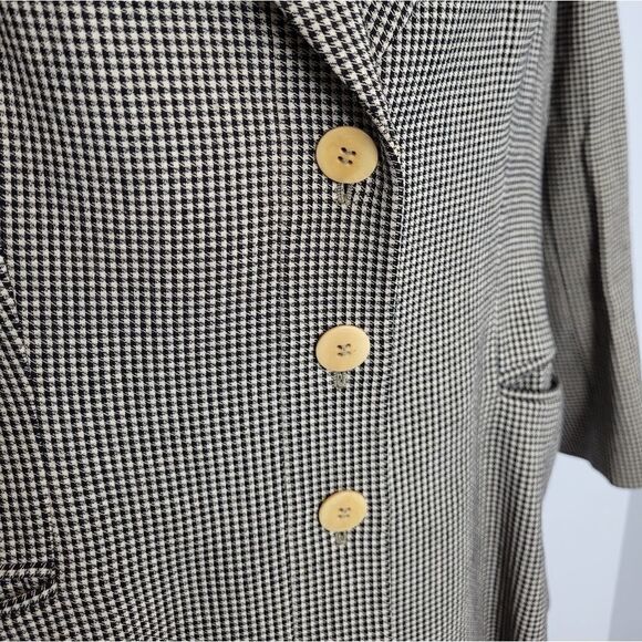 VINTAGE 90s Giorgio Armani blazer checkered plaid boxy oversized unisex 48/XL‎ - Picture 3 of 11